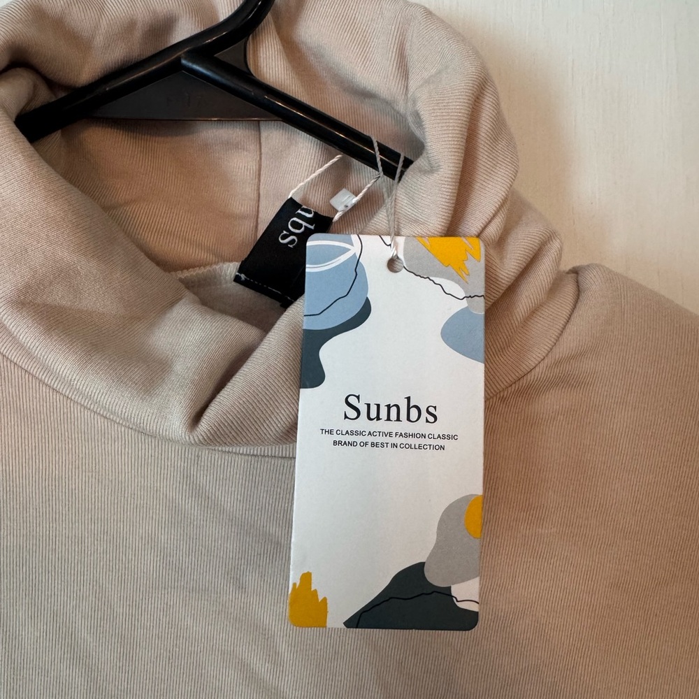 Sunbs Beige Turtleneck Top